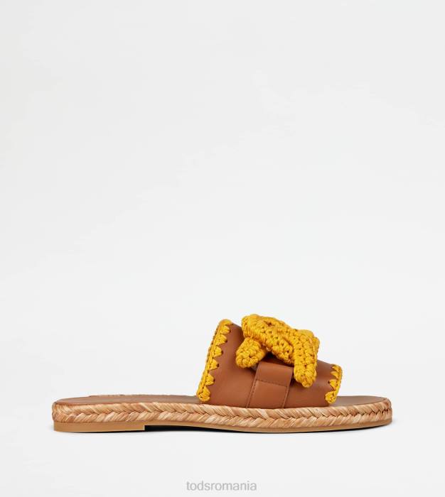 sandale kate din piele femei Tod's 080D195 maro
