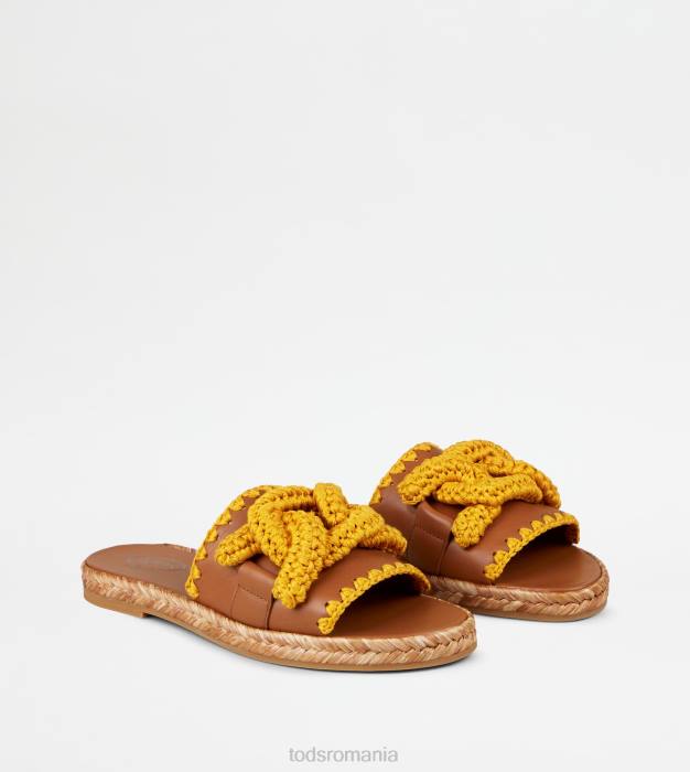 sandale kate din piele femei Tod's 080D195 maro