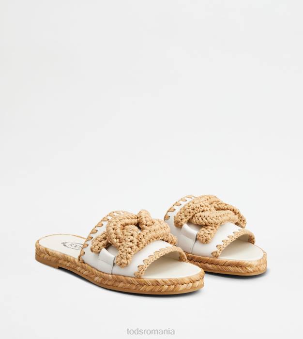 sandale kate din piele femei Tod's 080D196 alb