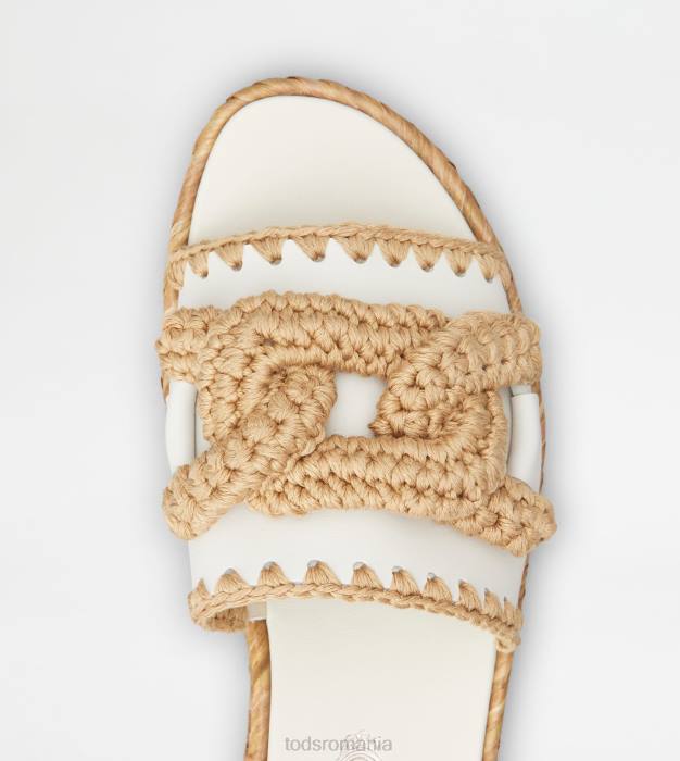 sandale kate din piele femei Tod's 080D196 alb