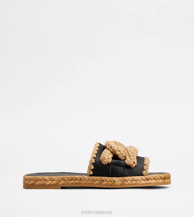 sandale kate din piele femei Tod's 080D197 negru