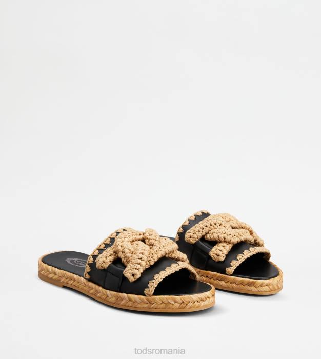 sandale kate din piele femei Tod's 080D197 negru
