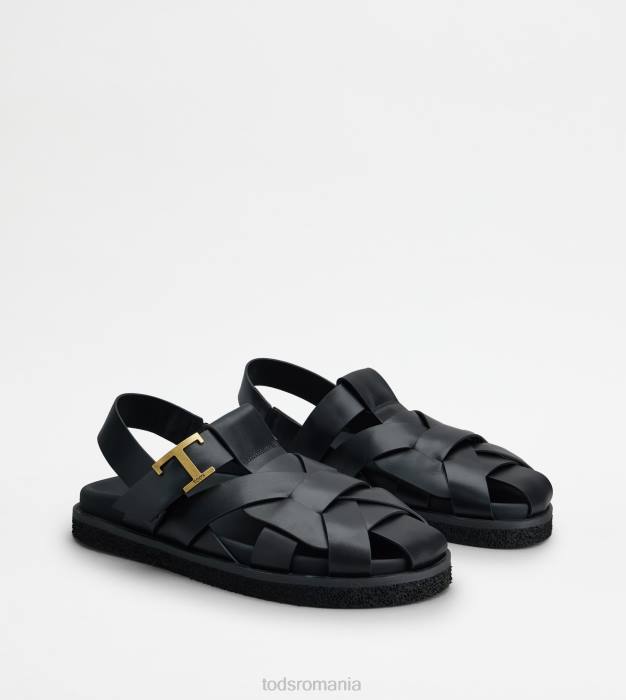 t sandale atemporale din piele femei Tod's 080D209 negru