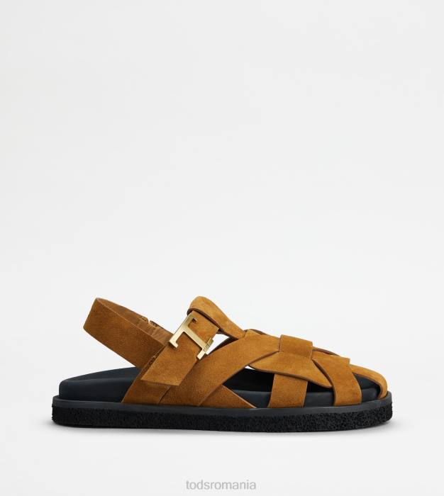 t sandale atemporale din piele intoarsa femei Tod's 080D210 maro