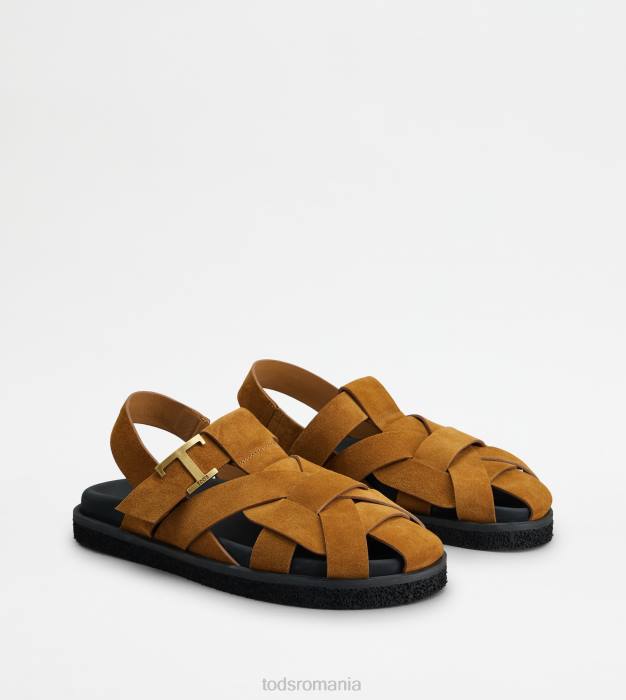 t sandale atemporale din piele intoarsa femei Tod's 080D210 maro