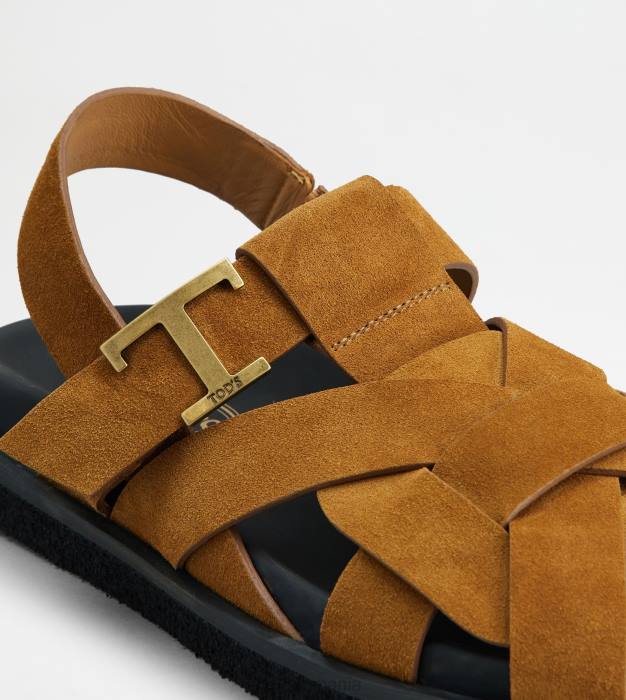 t sandale atemporale din piele intoarsa femei Tod's 080D210 maro