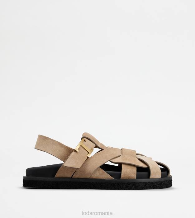 t sandale atemporale din piele intoarsa femei Tod's 080D211 maro