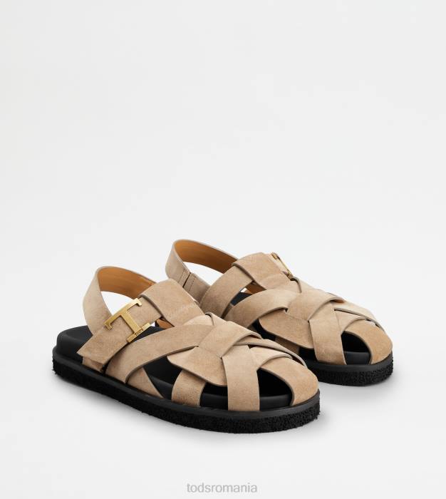 t sandale atemporale din piele intoarsa femei Tod's 080D211 maro