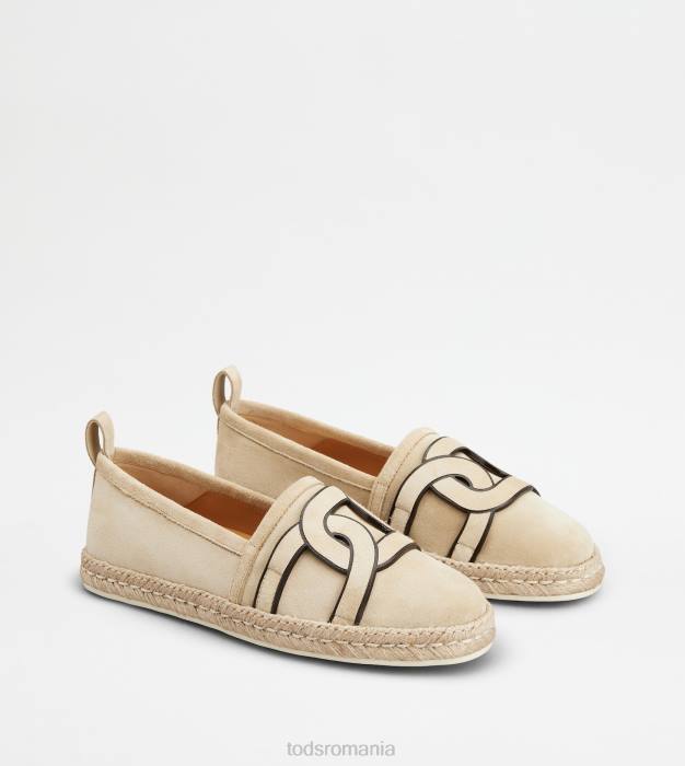 pantofi slip-on kate din piele intoarsa femei Tod's 080D198 bej