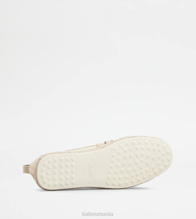 pantofi slip-on kate din piele intoarsa femei Tod's 080D198 bej