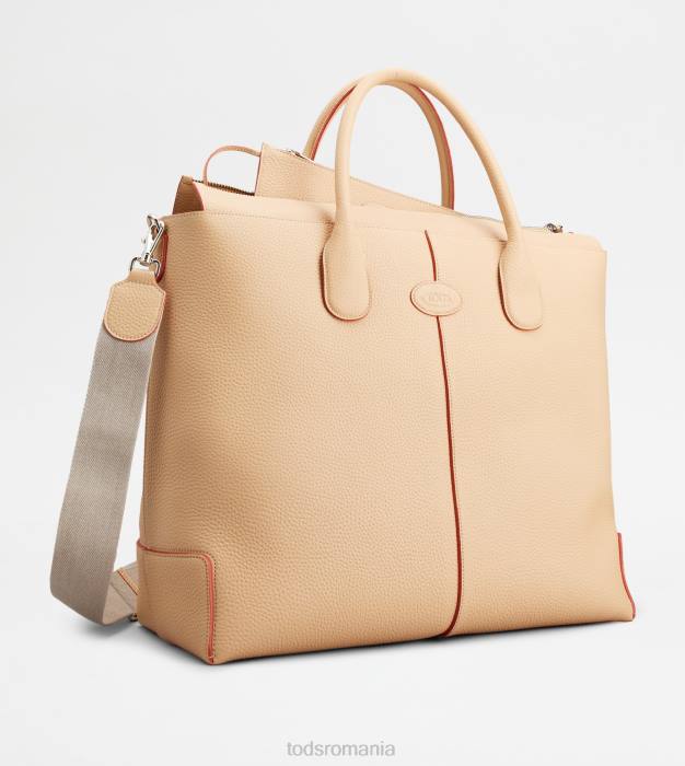 di bag geanta de voiaj din piele femei Tod's 080D258 bej
