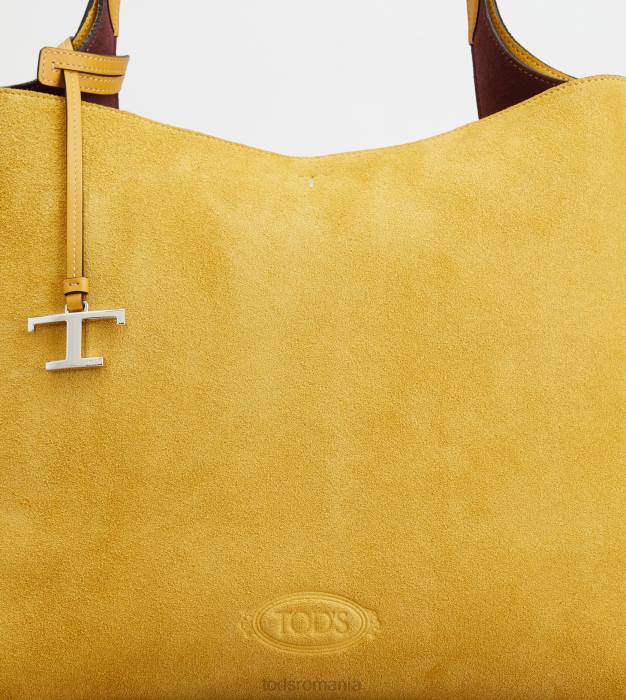 geanta din piele intoarsa medie femei Tod's 080D307 galben
