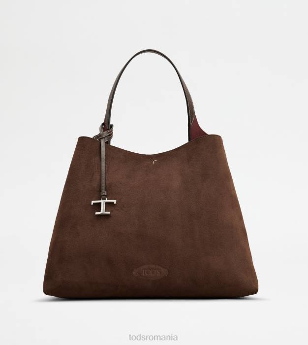 geanta din piele intoarsa medie femei Tod's 080D308 maro