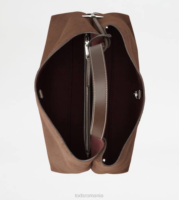 geanta din piele intoarsa medie femei Tod's 080D308 maro
