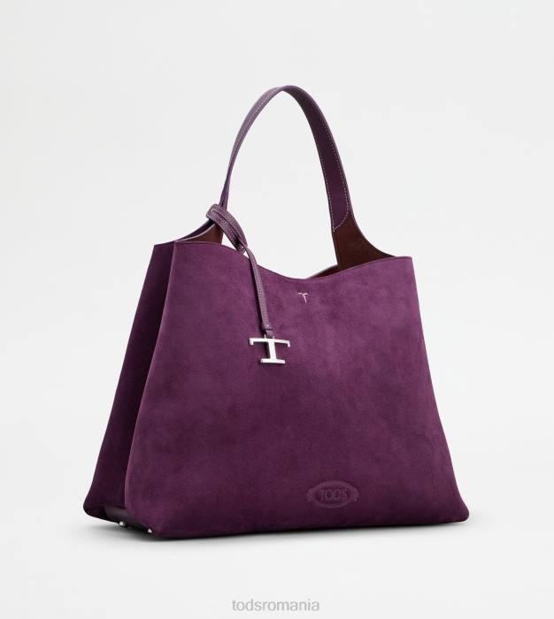 geanta din piele intoarsa medie femei Tod's 080D319 violet