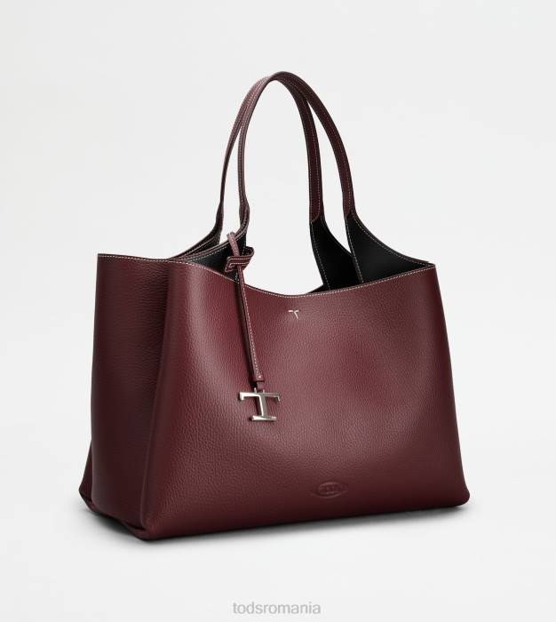 geanta din piele medie femei Tod's 080D297 Burgundia