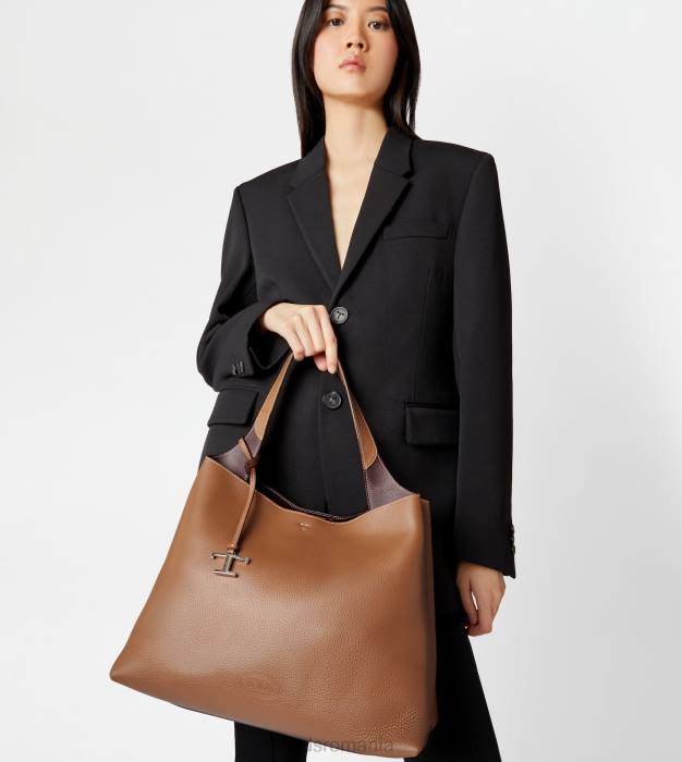 geanta din piele medie femei Tod's 080D310 Burgundia