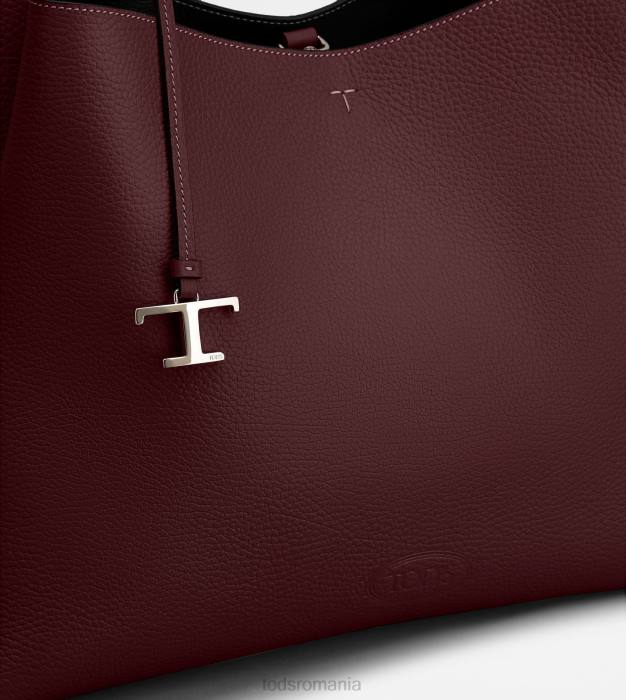 geanta din piele medie femei Tod's 080D310 Burgundia