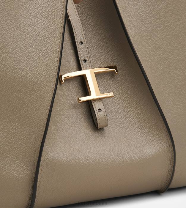 t geantă de cumpărături atemporală din piele mediu femei Tod's 080D278 gri