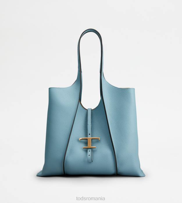 t geantă de cumpărături atemporală din piele mediu femei Tod's 080D282 albastru deschis