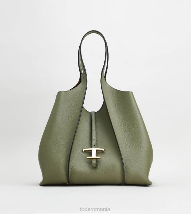 t geantă de cumpărături atemporală din piele mediu femei Tod's 080D283 verde