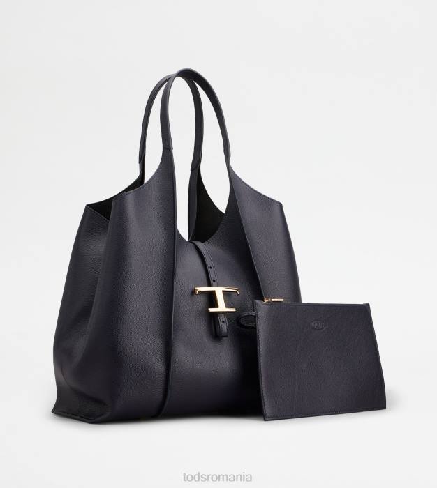 t geantă de cumpărături atemporală din piele mediu femei Tod's 080D302 albastru