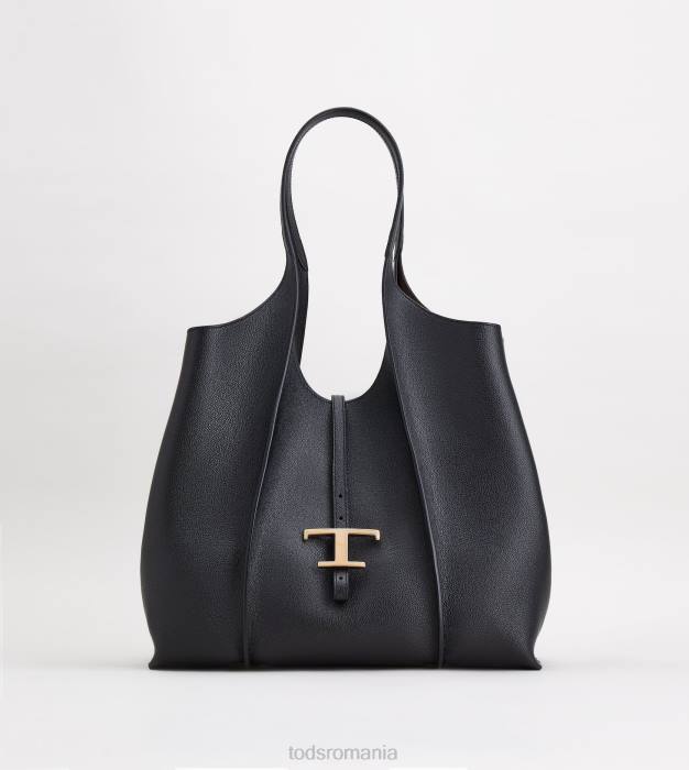 t geantă de cumpărături atemporală din piele mediu femei Tod's 080D305 negru