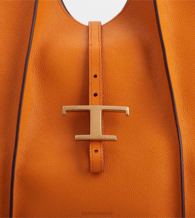 t geantă de cumpărături atemporală din piele mediu femei Tod's 080D306 portocale