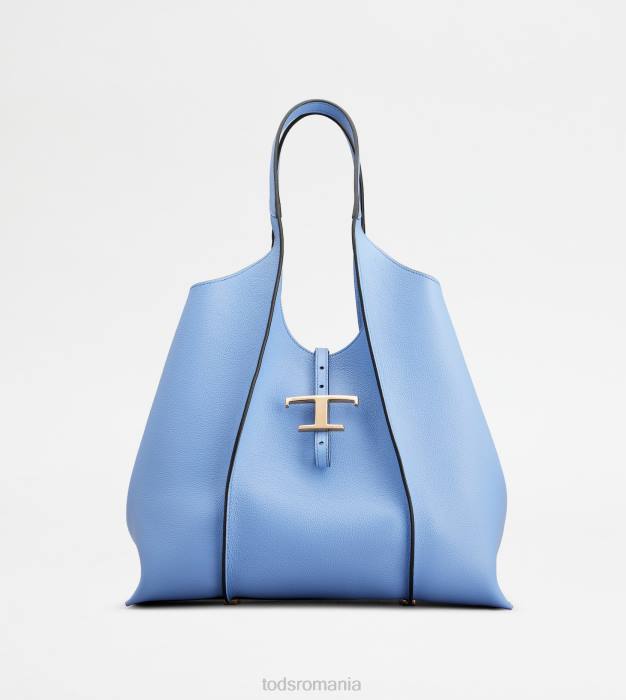 t geantă de cumpărături atemporală din piele mediu femei Tod's 080D330 albastru deschis