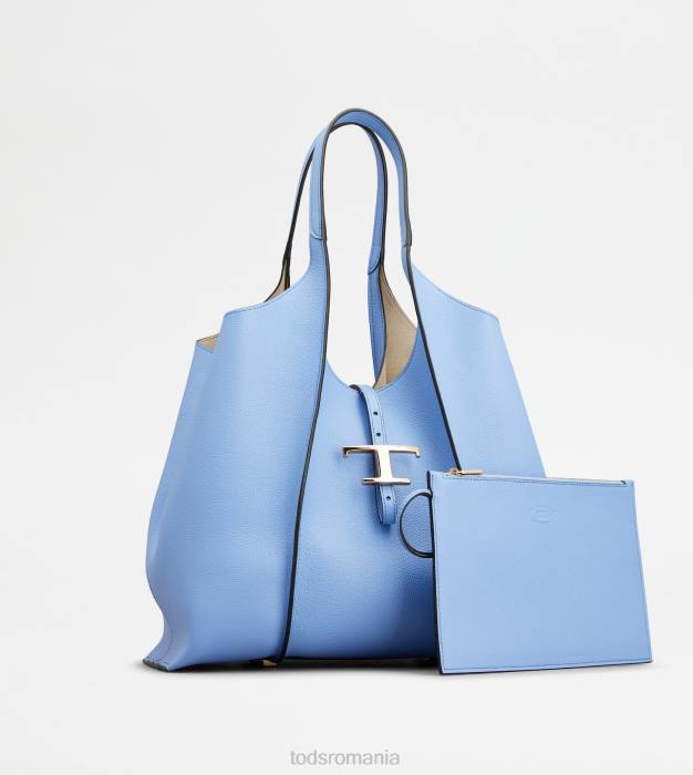 t geantă de cumpărături atemporală din piele mediu femei Tod's 080D330 albastru deschis