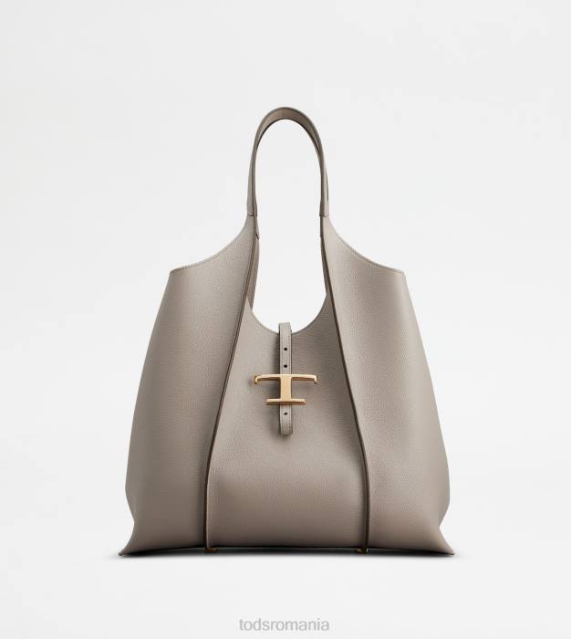t geantă de cumpărături atemporală din piele mediu femei Tod's 080D331 gri