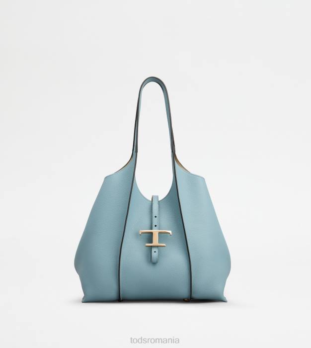 t geantă de cumpărături atemporală din piele mică femei Tod's 080D280 albastru deschis