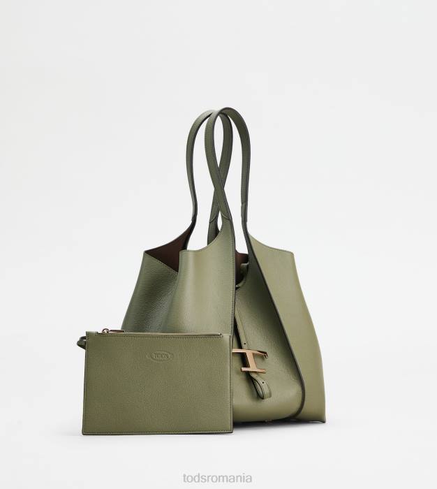 t geantă de cumpărături atemporală din piele mică femei Tod's 080D311 verde