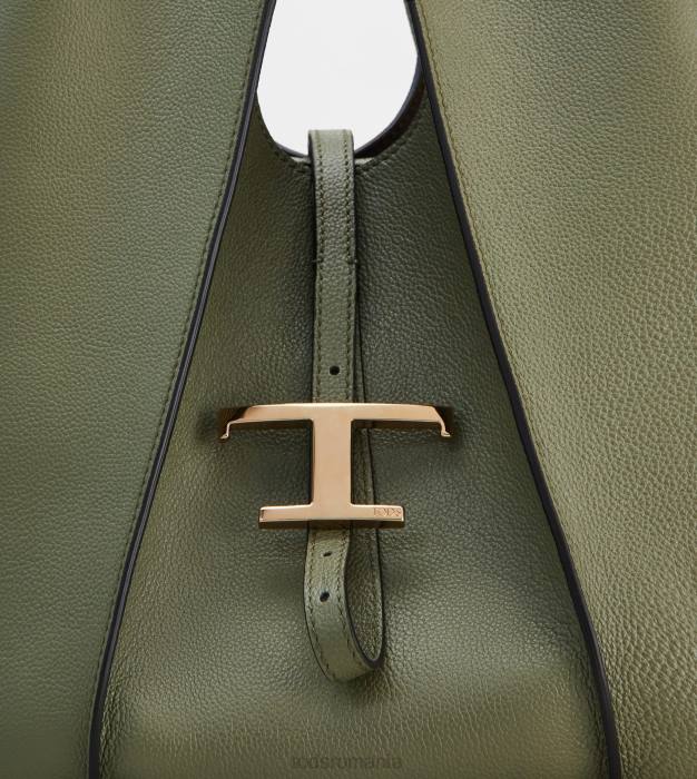 t geantă de cumpărături atemporală din piele mică femei Tod's 080D311 verde