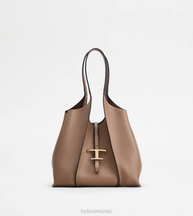 t geantă de cumpărături atemporală din piele mică femei Tod's 080D314 maro