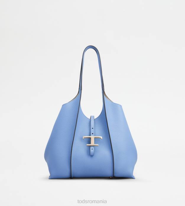 t geantă de cumpărături atemporală din piele mică femei Tod's 080D333 albastru deschis