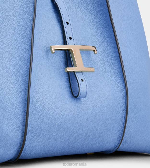 t geantă de cumpărături atemporală din piele mică femei Tod's 080D333 albastru deschis
