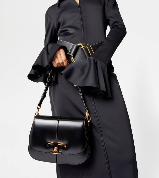 t geantă de umăr atemporală din piele mini femei Tod's 080D410 negru