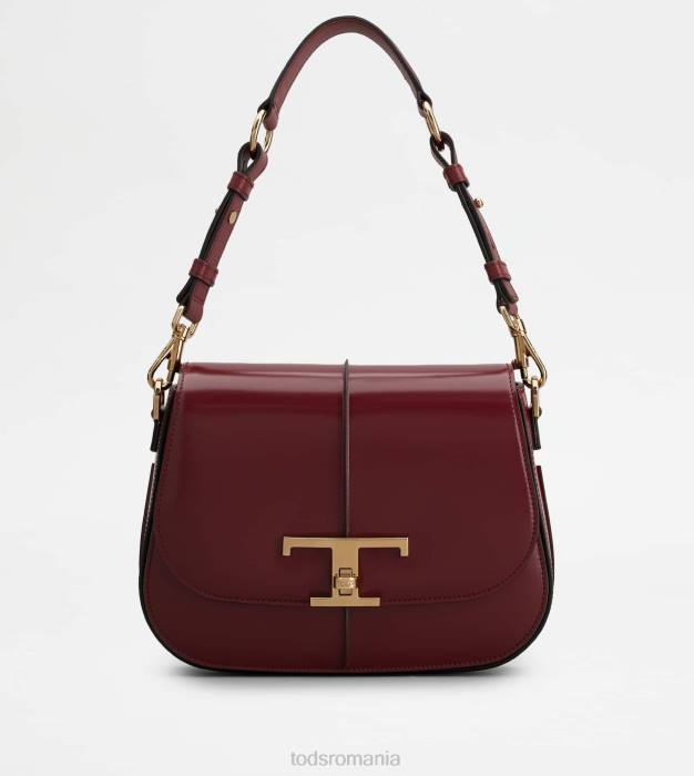 t geantă de umăr atemporală din piele mini femei Tod's 080D411 Burgundia