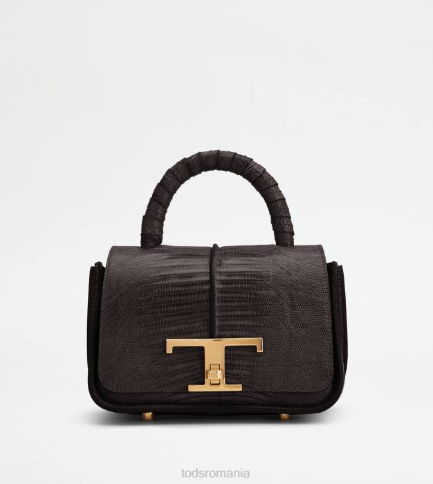 t geantă de umăr atemporală în reptile mini femei Tod's 080D350 negru