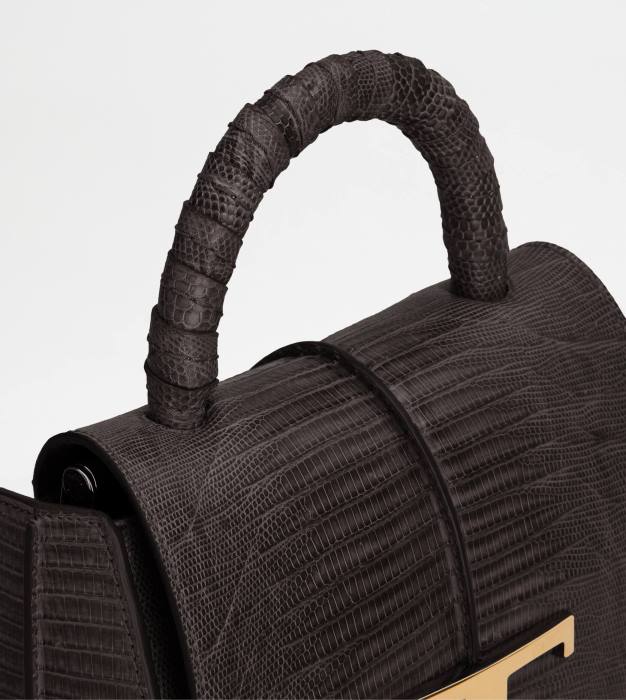 t geantă de umăr atemporală în reptile mini femei Tod's 080D350 negru