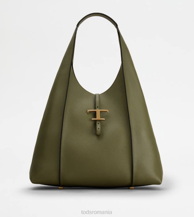 t geantă hobo atemporală din piele mare femei Tod's 080D380 verde