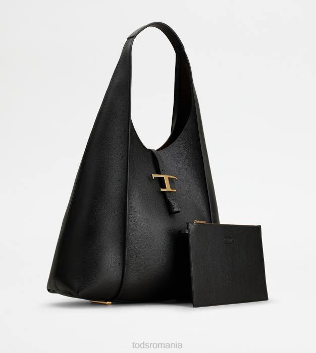 t geantă hobo atemporală din piele mare femei Tod's 080D381 negru