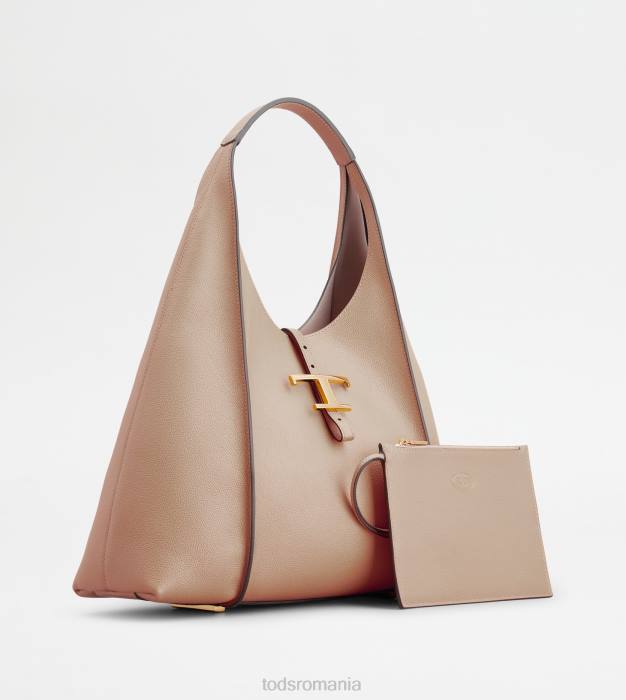 t geantă hobo atemporală din piele mediu femei Tod's 080D384 roz
