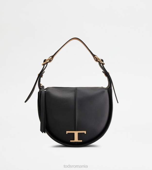 t geantă hobo atemporală din piele mică femei Tod's 080D416 negru