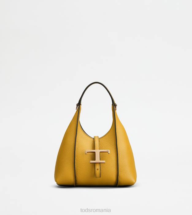 t geantă hobo atemporală din piele micro femei Tod's 080D425 galben
