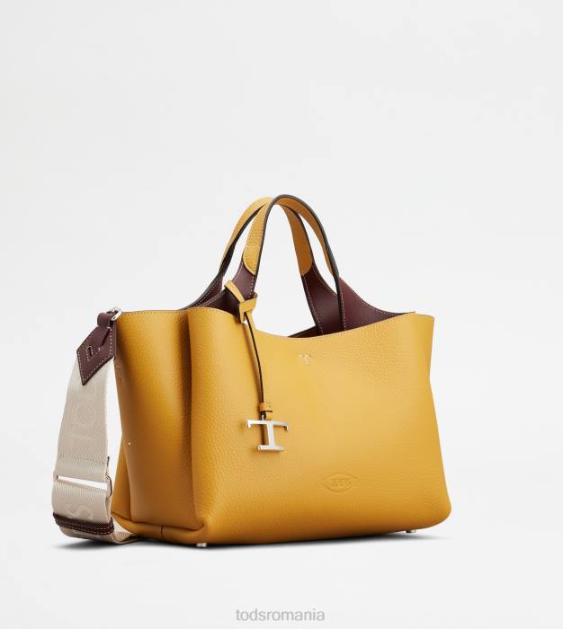 geanta din piele mini femei Tod's 080D360 galben