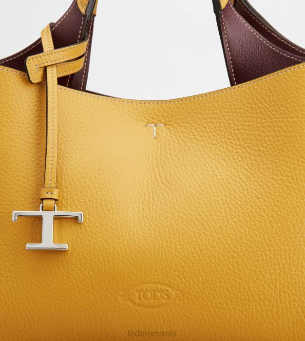 geanta din piele mini femei Tod's 080D360 galben