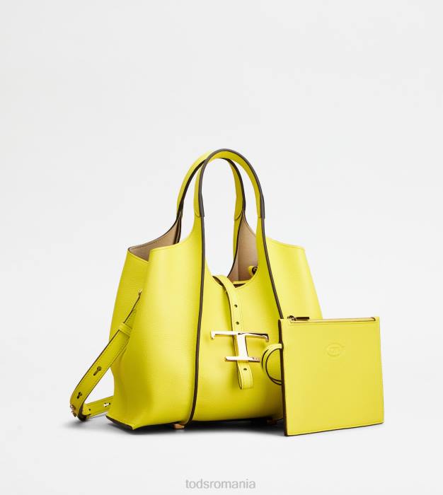 t geantă de cumpărături atemporală din piele mini femei Tod's 080D336 galben