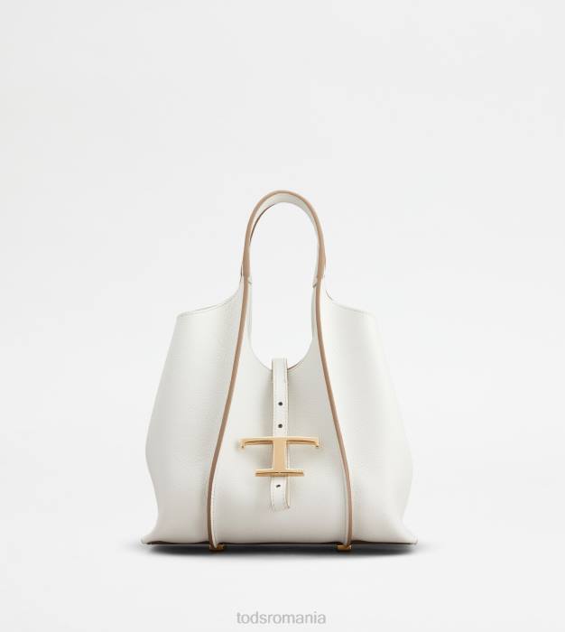 t geantă de cumpărături atemporală din piele mini femei Tod's 080D339 alb